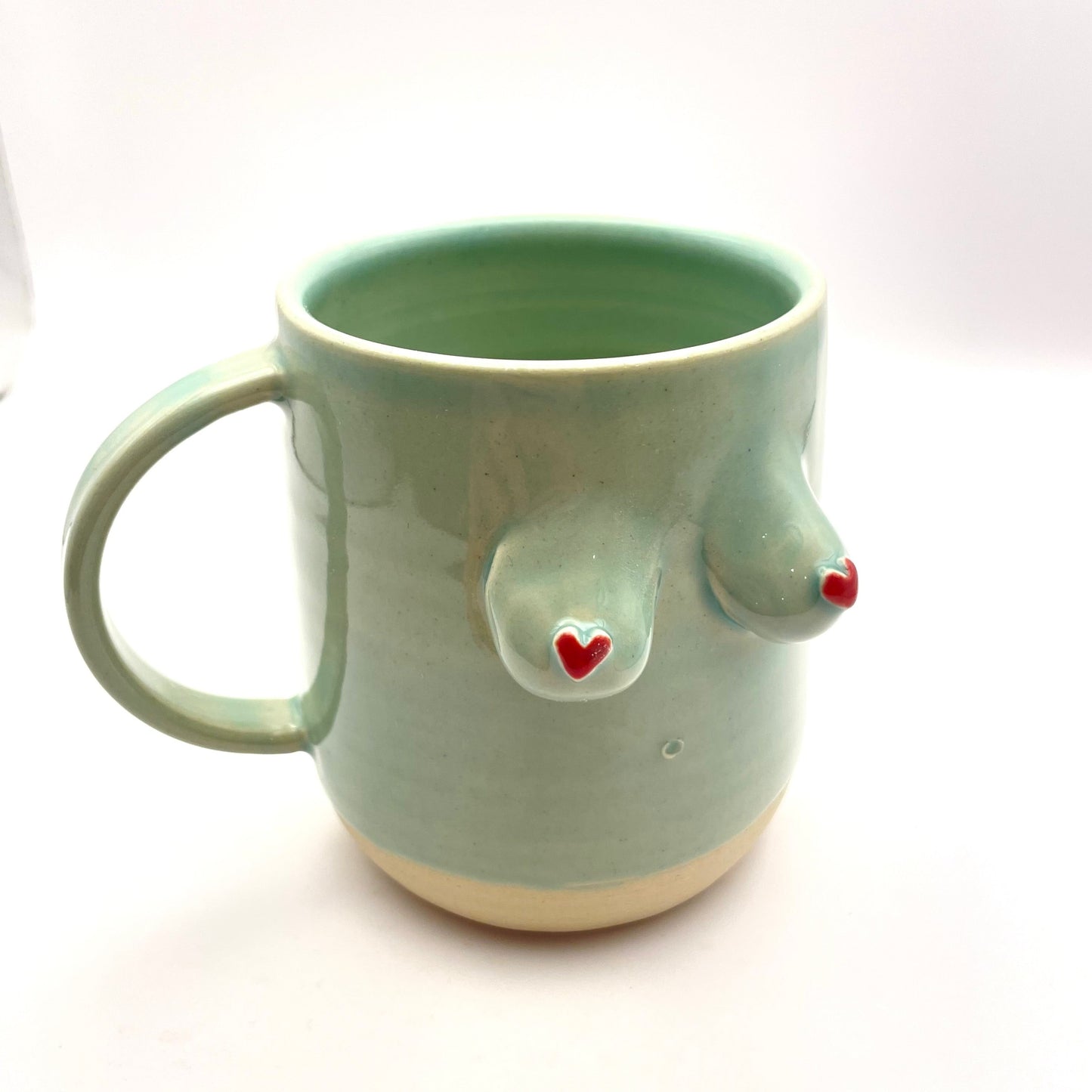 Green Ceramic Boob Mugs, 350ml, Handmade, selection of colours, Coffee Mug, Tea Mug