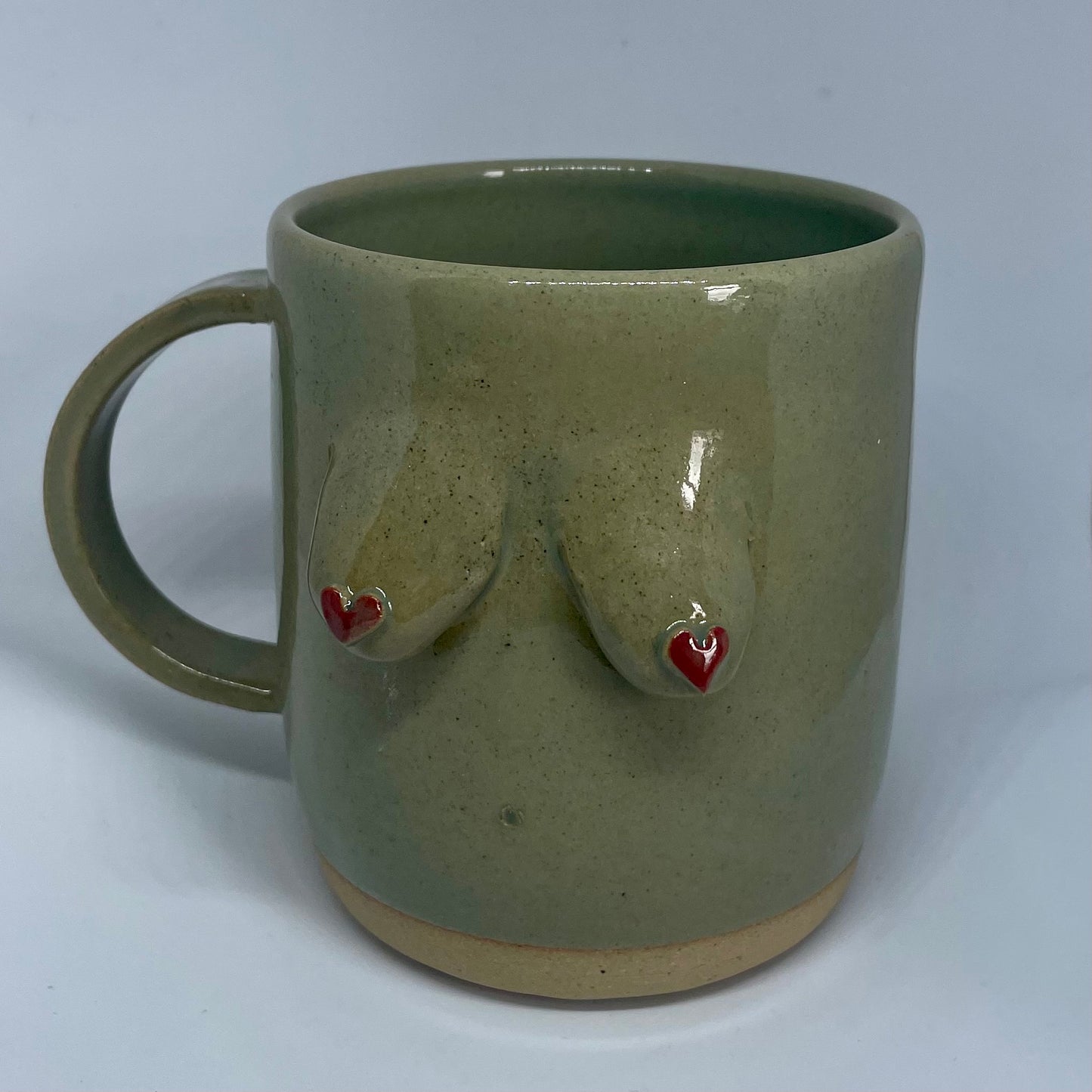 Dark Green Ceramic Boob Mugs, 350ml, Handmade, selection of colours, Coffee Mug, Tea Mug
