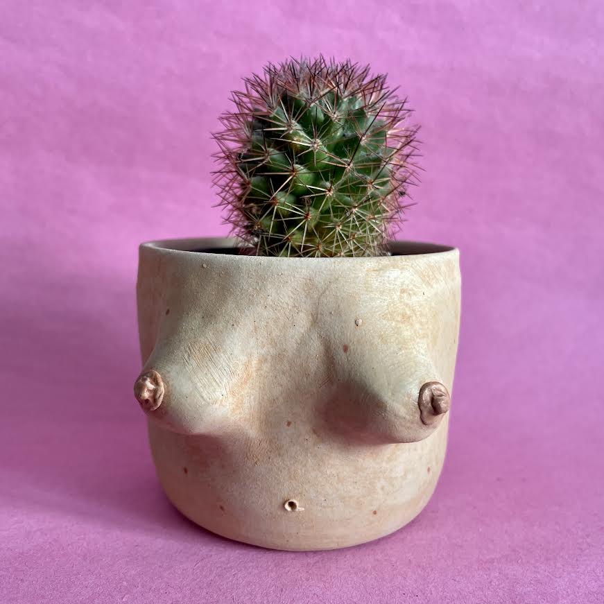Ceramic Boob Planter 7x6