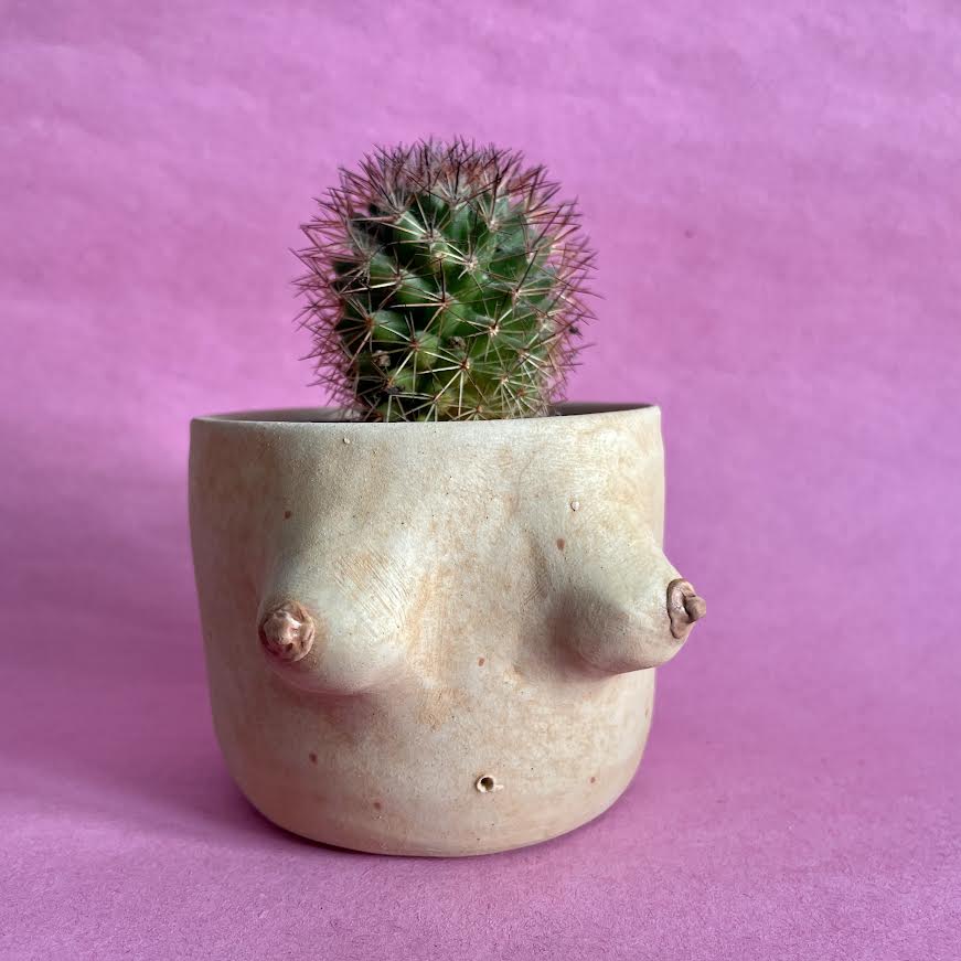 Ceramic Boob Planter 7x6
