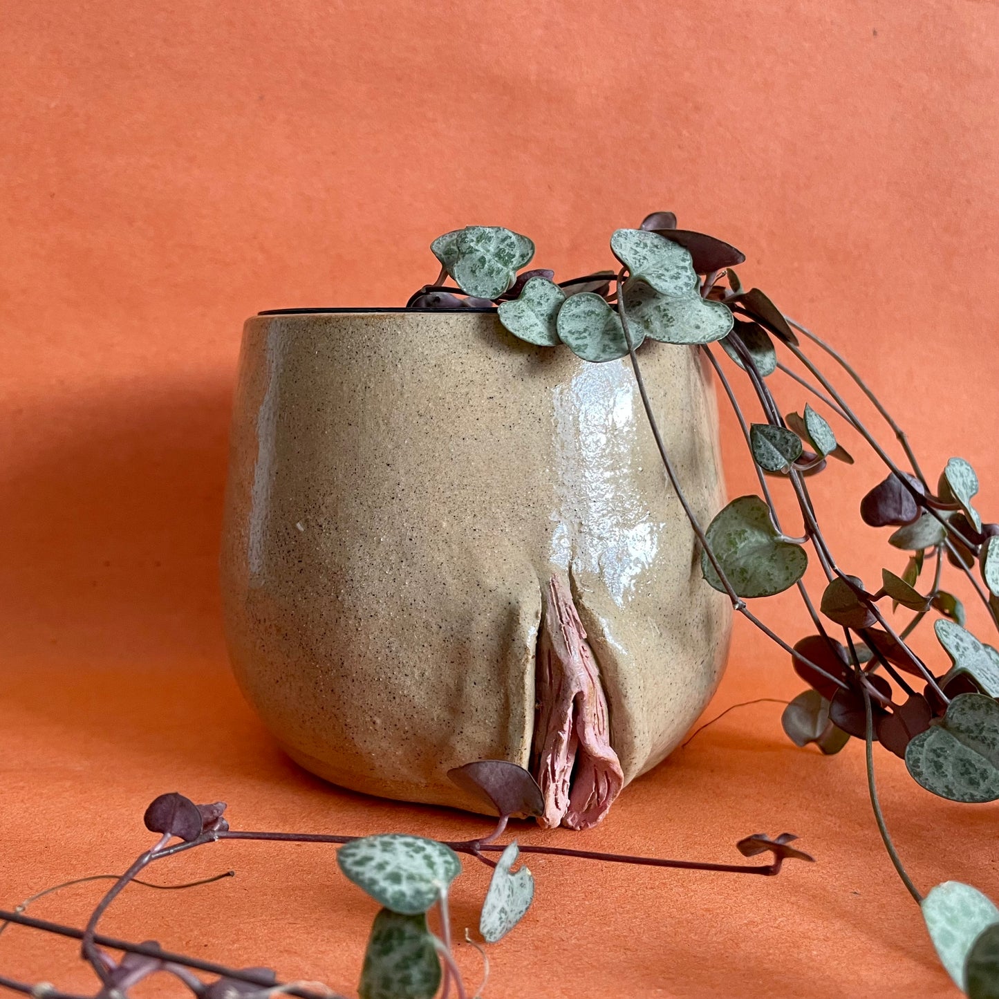 Ceramic Fanny Planter, Stoneware, handmade planter, indoor planter, outdoor planter