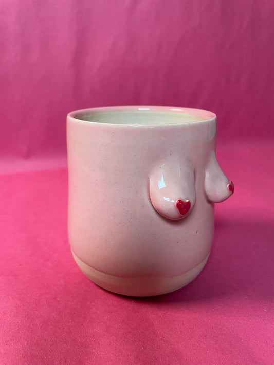Pink Ceramic Boob Planter 10x8cm